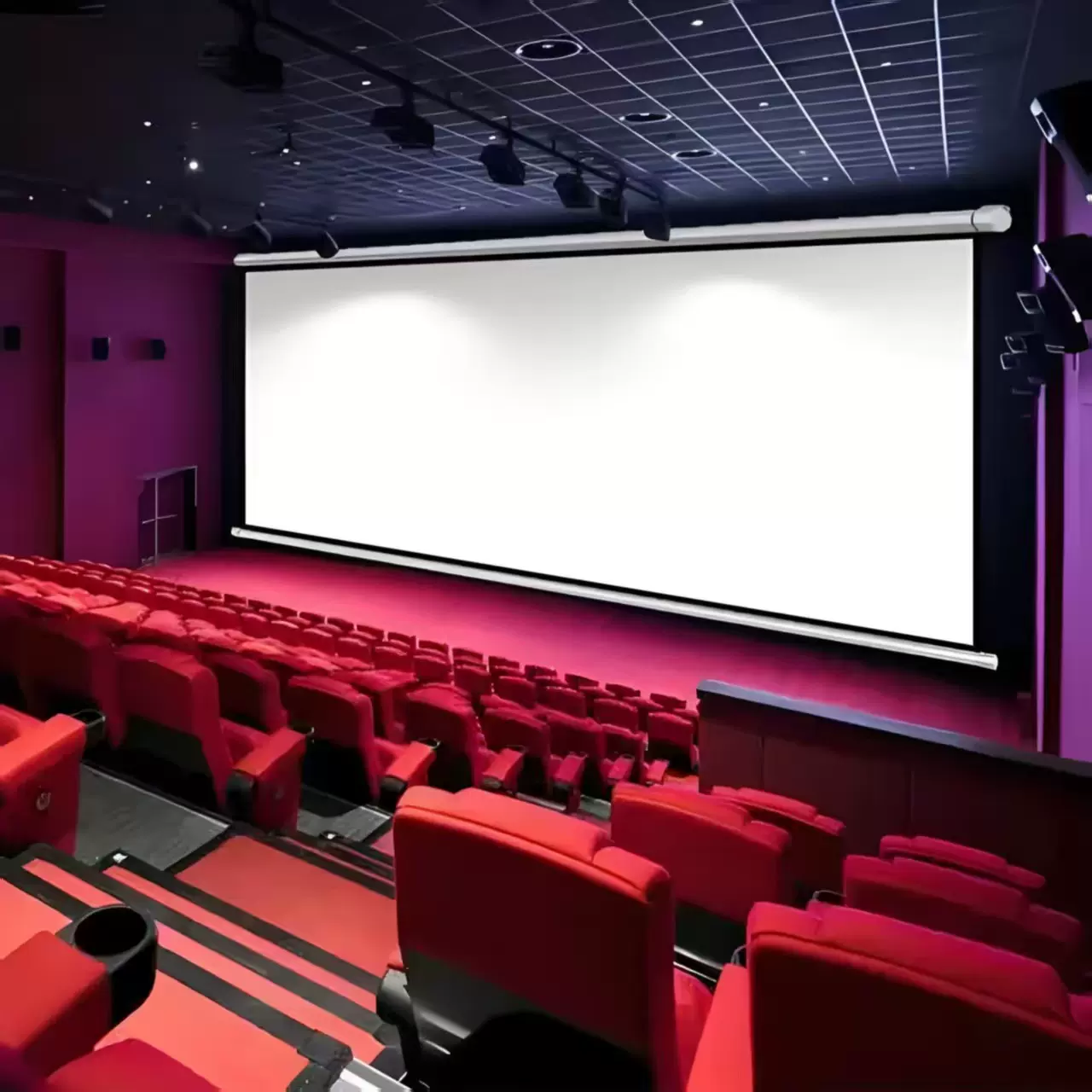 工厂直销250寸16:9电动遥控白玻纤投影幕大型电动幕高清投影幕布