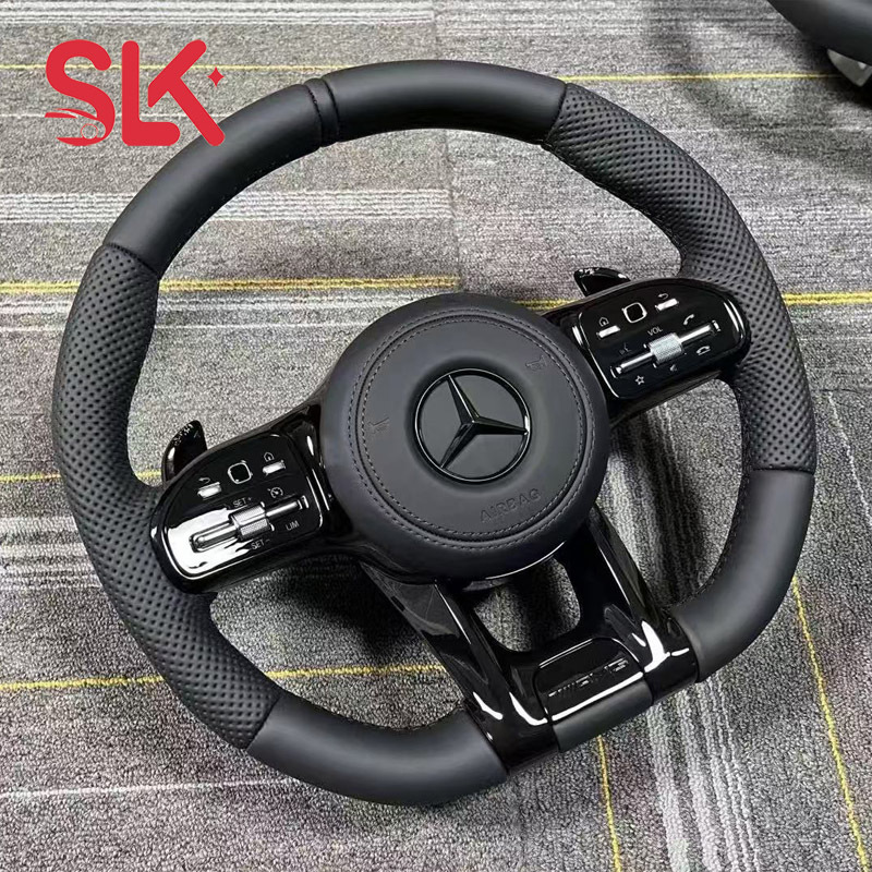Actualización del conjunto del volante de automóvil deportivo de cuero de Mercedes-Benz AMG W204W205W212W para instalación no destructiva de automóviles