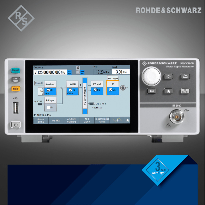 罗德与施瓦茨R&S SMCV100B 矢量信号发生器频率 4 kHz至7.125 GHz