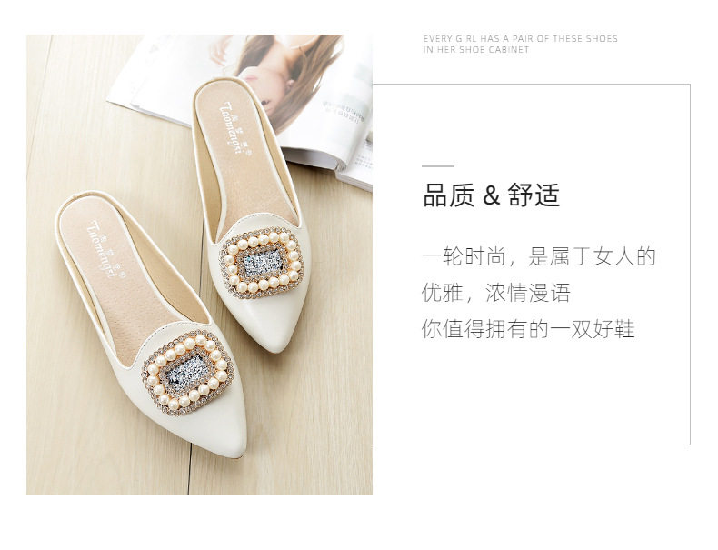 Dép sandal nữ bít mũi đế mềm đính đá — A1-3 Màu mơ, A1-6 màu hồng, Màu trắng A1-3, Màu tím A1-6 chi tiết 5