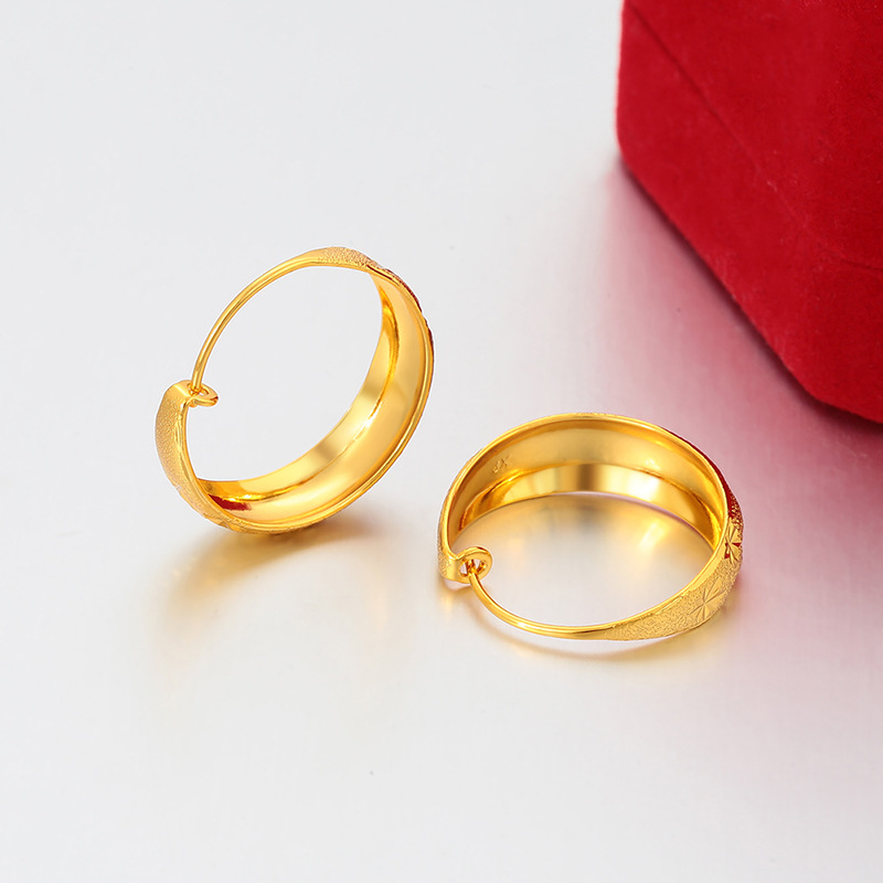 Xuping joyería de moda aleación de cobre chapado 24k aretes de flores de color lujoso ligero aretes de oro personalizados