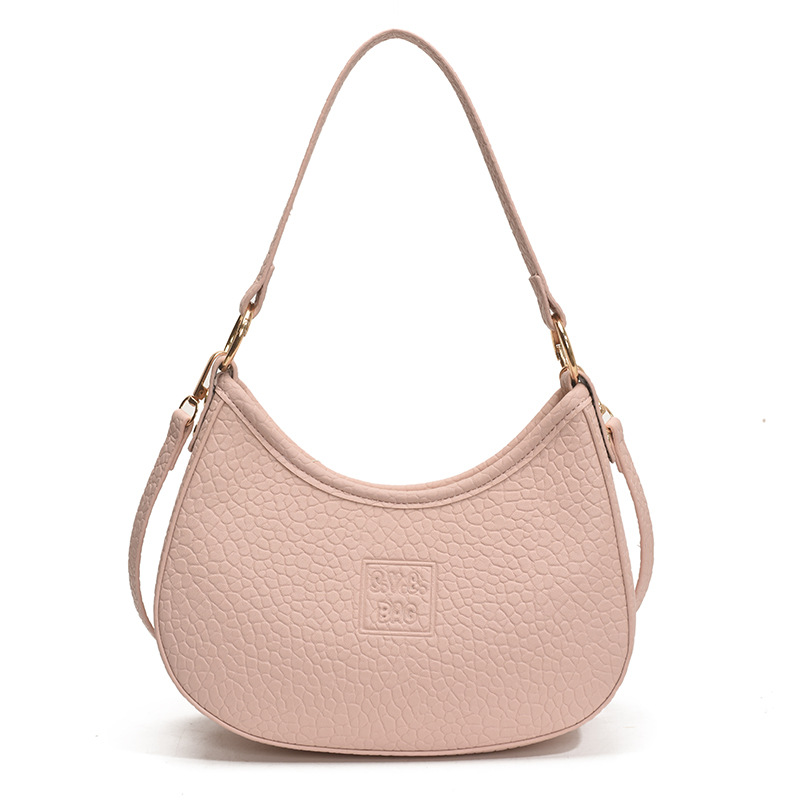Bolso de moda coreano 2025 verano nuevo bolso femenino moda patrón de lichi bolso de hombro letra simple bolso de mensajero