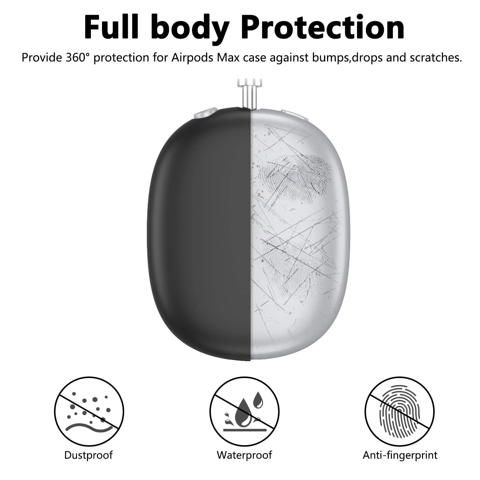 Suitable for Apple earphone cover airpods max protective cover headphone shell silicone protective cover three-piece set