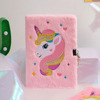 Cartoon plush laptop, cute book, 2022 collection, unicorn, A5