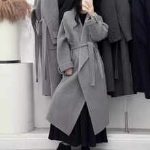 双面羊绒大衣女高端羊毛外套大翻领气质高级感可立领羊毛呢中长款