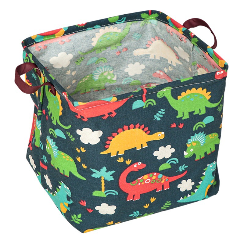 Cesta de almacenamiento de artículos diversos cuadrados de tela cesta de lavandería de doble ASA cesta de lavandería tela de algodón ropa de lino cesta de almacenamiento al por mayor