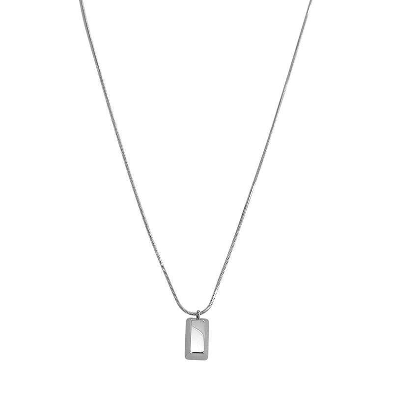Fashion Simple Style Geometric Titanium Steel Plating Pendant Necklace_colorza_5