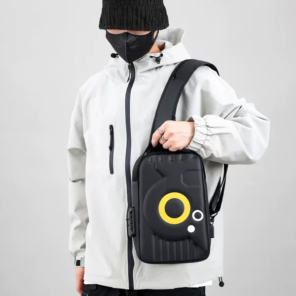 Cross-Border Men's Chest Bag Large Capacity Password Lock Super Cool Men's Bag USB Interface Multi-Functional Men's Mobile Phone Crossbody Bag