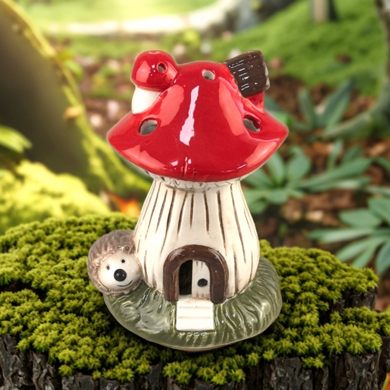 Velas de hongos creativas transfronterizas personalizables, artesanías de cerámica de casa pequeña, decoraciones de escritorio lindas de alto valor