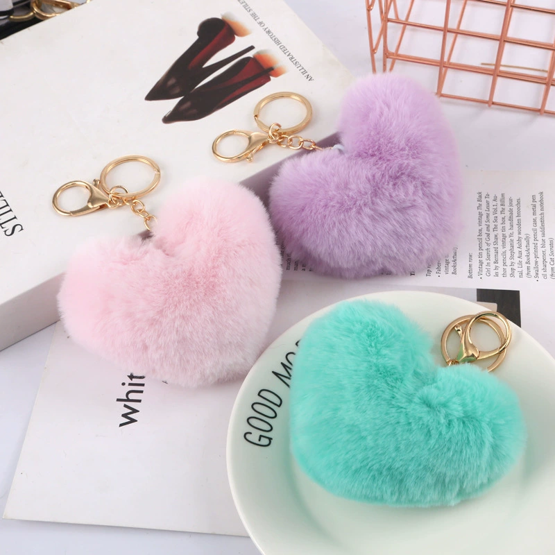 Plush keychain heart-shaped, bag