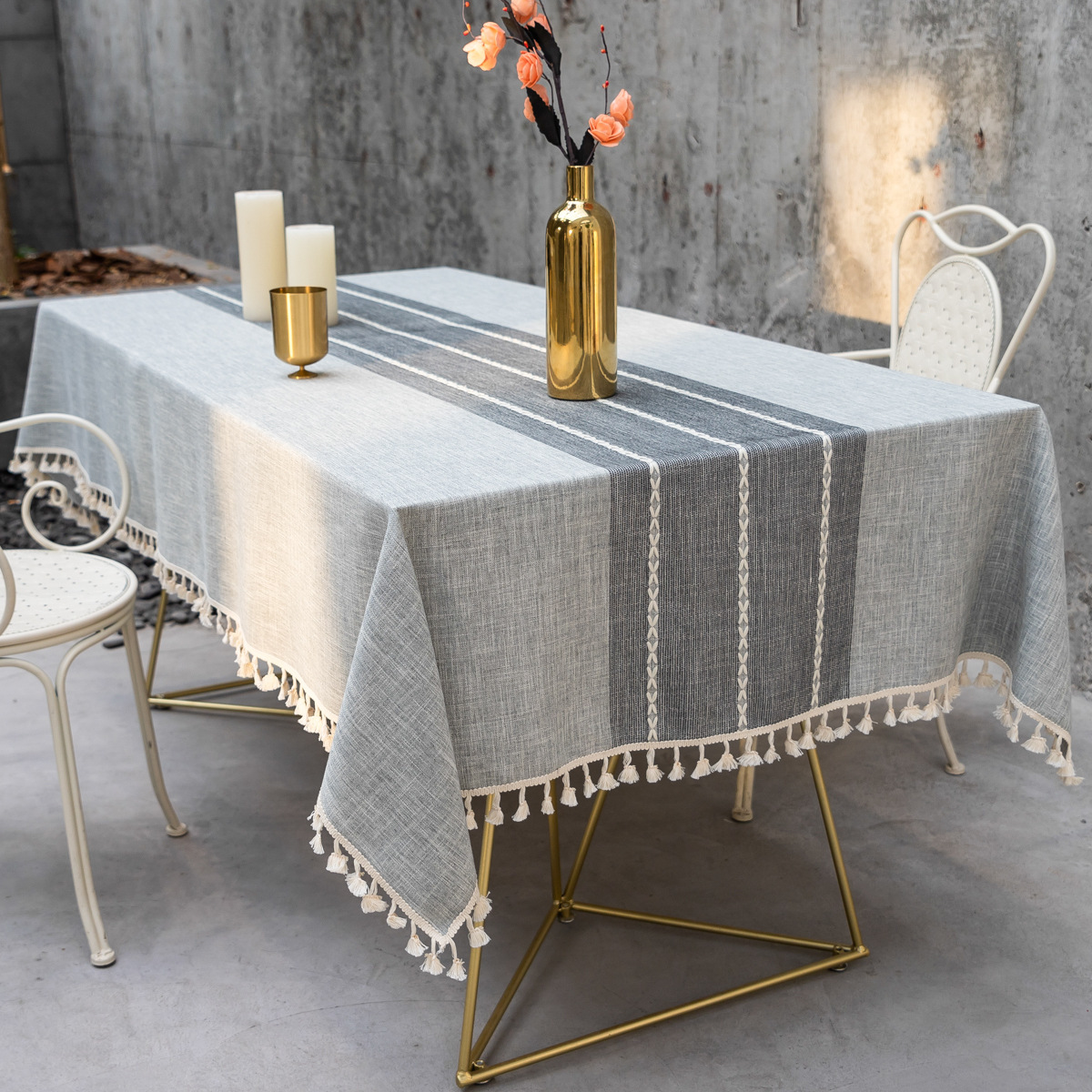ins wind tablecloth cotton and linen European-style fabric dust-proof dining table cloth coffee table rectangular tablecloth_voghion.com
