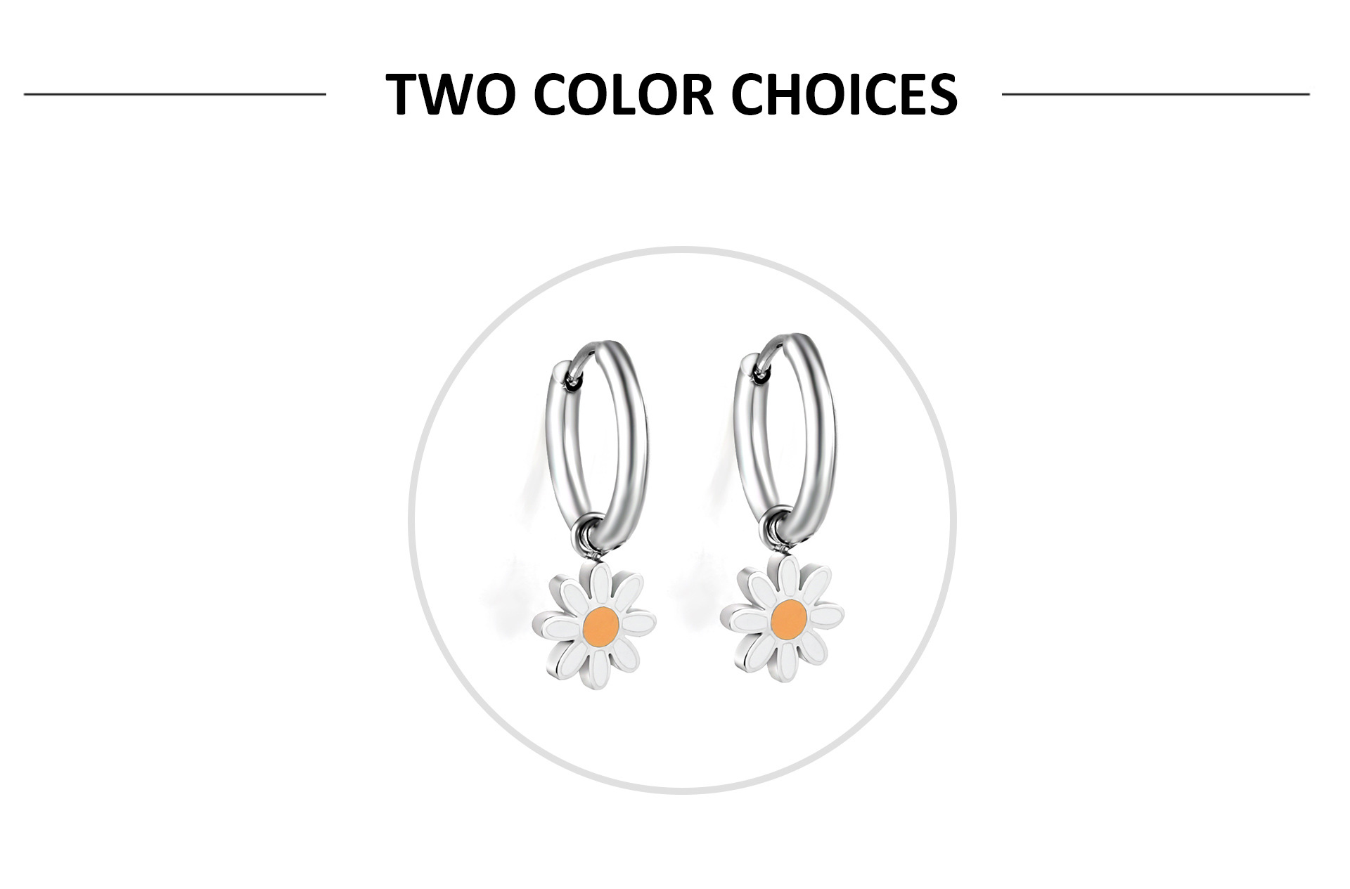304 Stainless Steel Ear Needle Material Drop Earrings, Ear Studs Classification 1 Pair Simple Style Classic Style Daisy Plating 304 Stainless Steel Drop Earrings Ear Studs