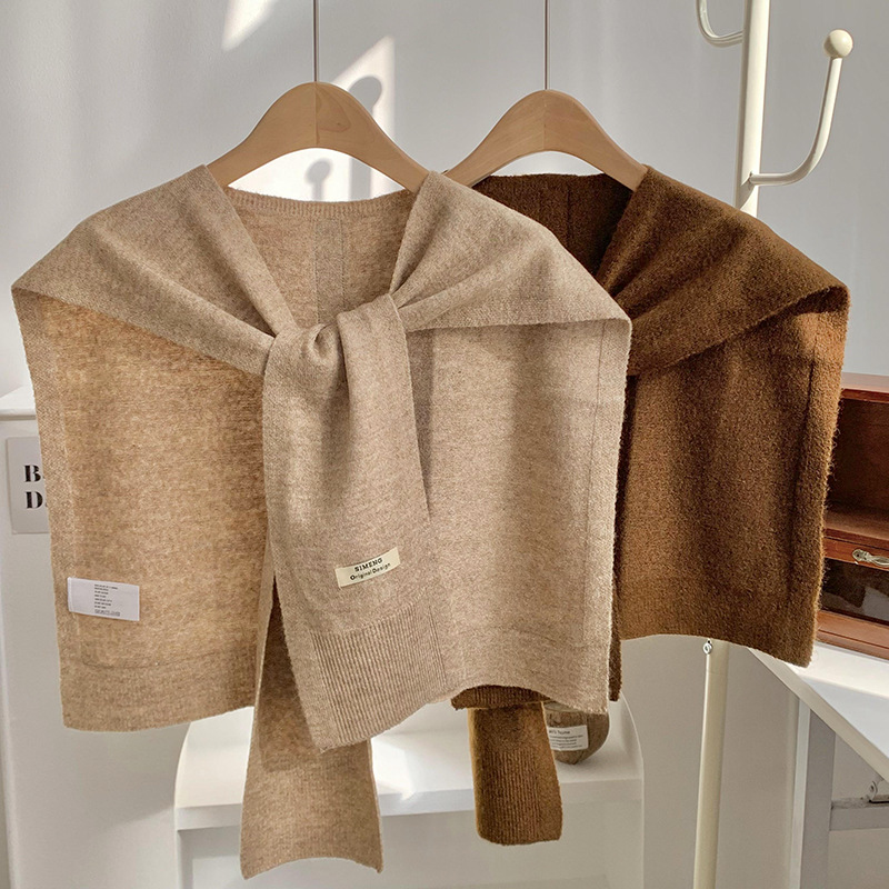 Challas de otoño de moda 2025 nuevo challas de punto de alta sensación de color sólido challas al por mayor