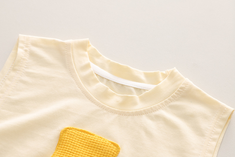 208g Weight Kids Clothing Sets Children's Clothing Type Sleeveless Sleeve Length Cotton Fabric Type Pants Sets Sets Type 2 Pieces Set Quantity Daily Occasion U Neck Neckline Regular Fit Fit Type Cartoon Pattern Summer Season Boy'S Gender Cute Style Cute Cartoon Cotton Boys Clothing Sets 9