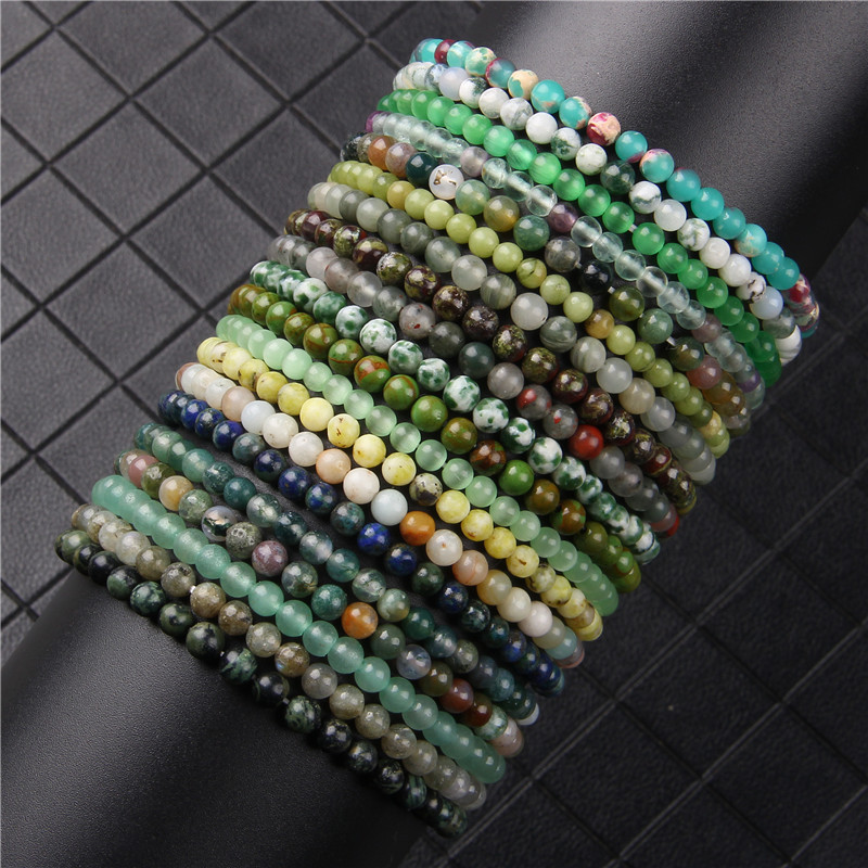 Fashion Round Natural Stone Beaded Bracelets 1 Piece display picture 1