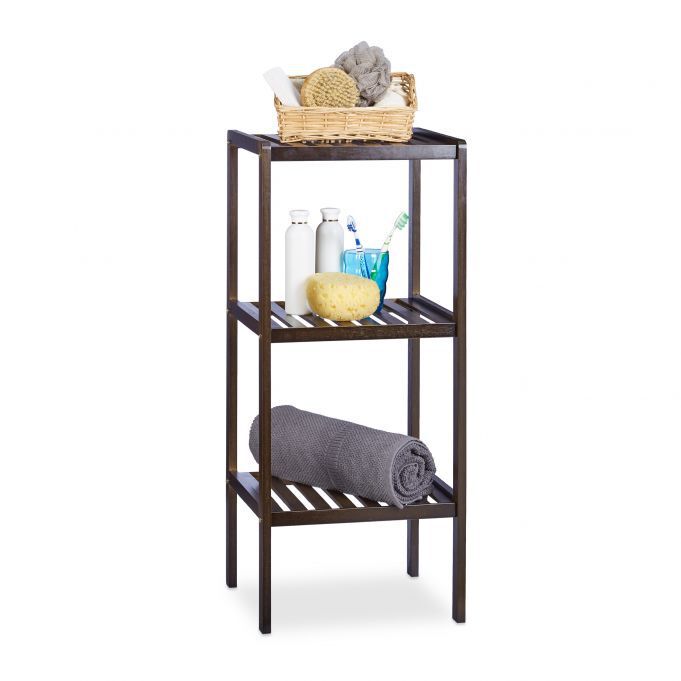 3-layer bathroom storage open rack unit freestanding metal corner shelf