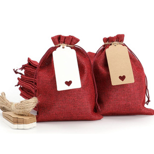 30pcs linen bunt pocket bag combination party holiday gift bag wedding home jute bag drawstring bag