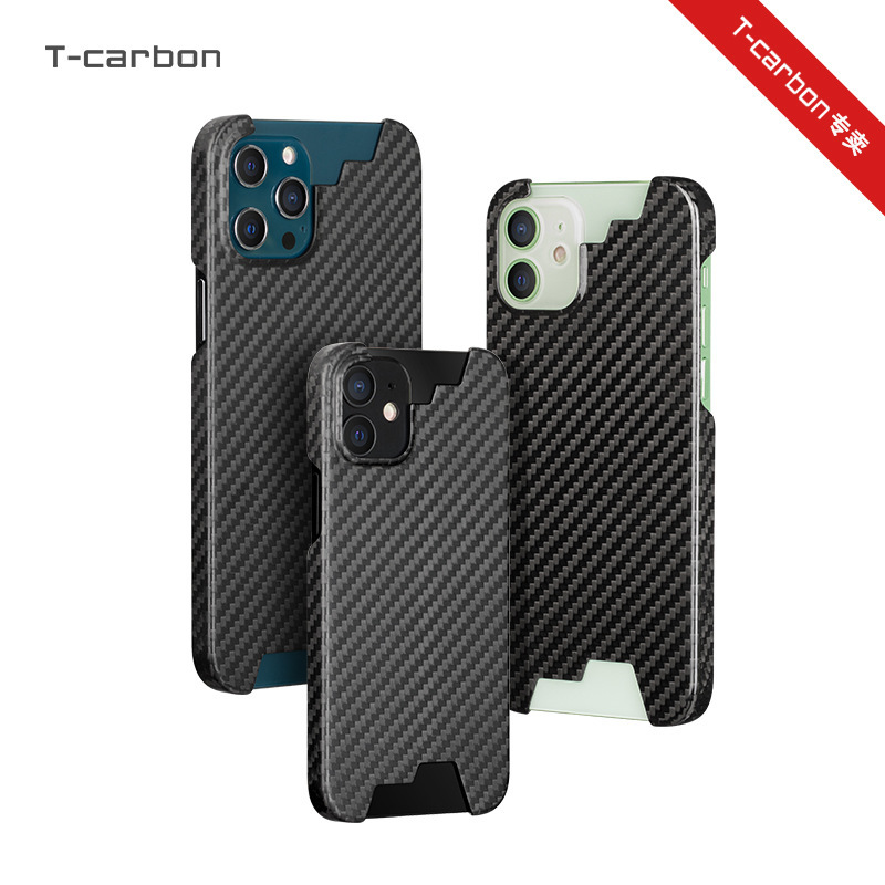 [True carbon fiber material] T-carbon for Apple iphone12/Pro/ProMax/mi phone case