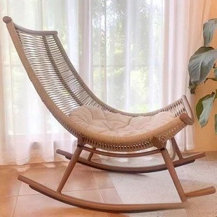 Rocking Chair Rattan Chair Adult Nap Lounge Chair Living Room Balcony Lazy Chair Leisure Chair Elderly Leisure Rocking Chair Rattan Rocking Chair