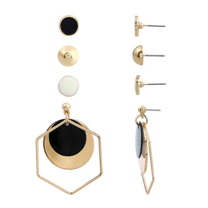 Fashion Simple Round Geometric Alloy Earrings 4-piece Set display picture 3