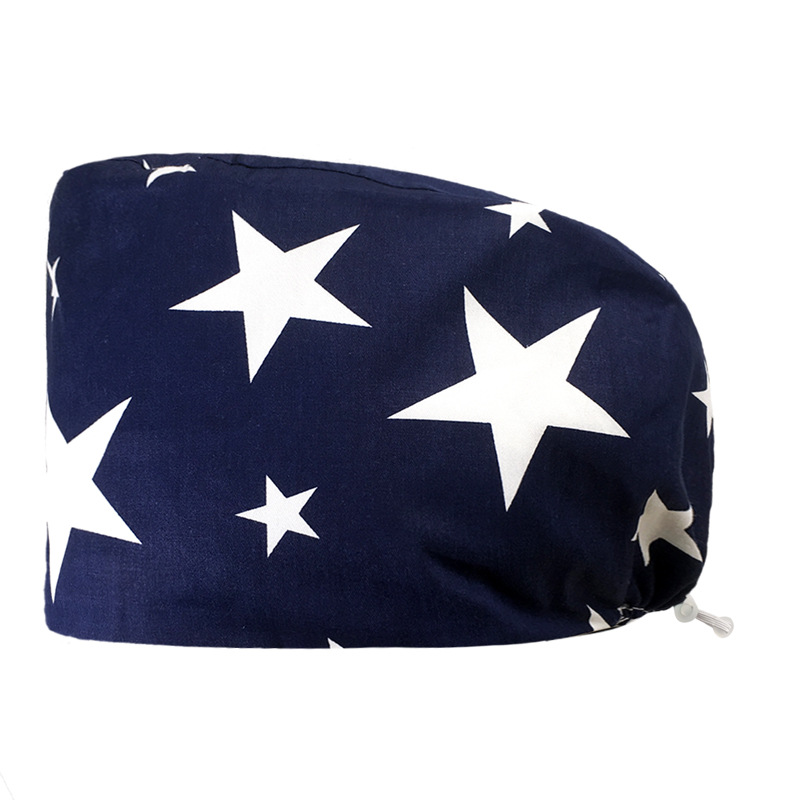 Algodón puro impreso casquillo de la enfermera tapa médica hogar tapa de la cocina aceite de catering a prueba de humo anti-pelo sombrero de trabajo de la enfermera