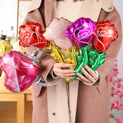 Custom Mother's Day Valentine's Day Mini Large Rose Aluminum Foil Balloon Wedding Celebration Festival Decoration Wholesale