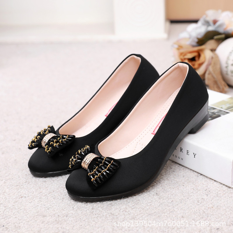 Beijing cloth slippers wedge heel