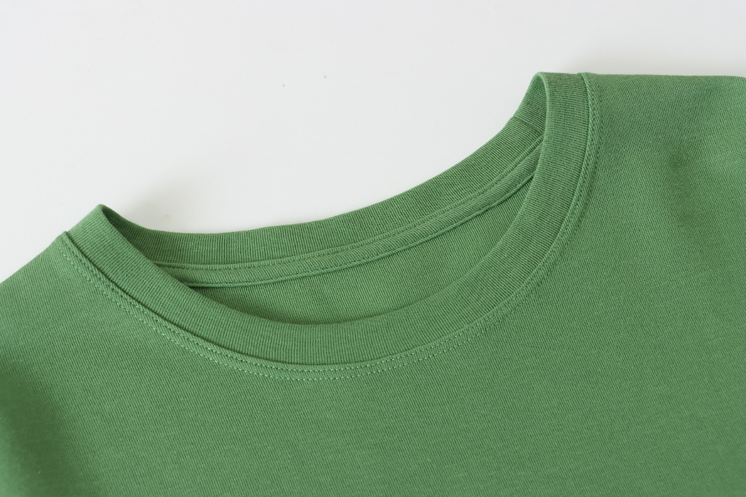 Cozy Series Simple Basic Slimming Shoulder T Shirt Short Sleeve Early Spring