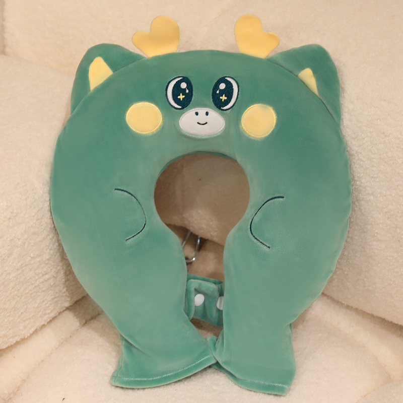 Bolsa de agua caliente de almohada en forma de U de dibujos animados a prueba de explosiones calentamiento compresas calientes protectoras de cuello desmontables y lavables bolsas de agua caliente de inyección de flujo de peluche otoño invierno image 8