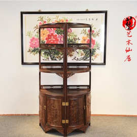 红木家具大红酸枝墙角柜 三角柜 红木交趾黄檀 中式家具