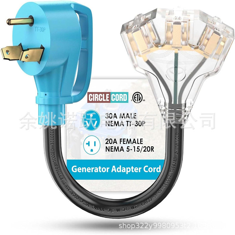 30 Amp to 110V Rv/Generator Distribution Adapter Nema Tt-30P Male Plug 30 Amp to 110V Rv/Generator Distribution Adapter Nema Tt-30P Male Plug