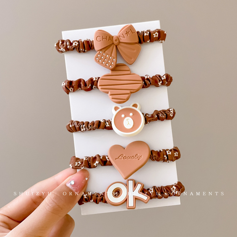 Papá Noel correa de goma para niños navideños vestido de cabello jardín de infantes bebé anillo de cabello de Navidad atmósfera accesorios