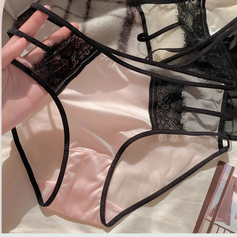 Elegant French-Style High-End Satin Women's Pure Desire Hollow Panties, Sexy Trendy Fashion Hip-Hugging Panties Elegant French-Style High-End Satin Women's Pure Desire Hollow Panties, Sexy Trendy Fashion Hip-Hugging Panties
