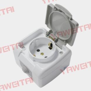European standard gray socket with cover IP54 open wall socket electrician maintenance and arrangement of power socket and matching