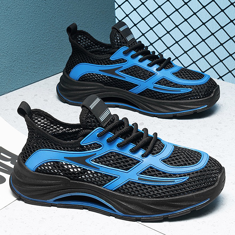 Calzado deportivo para estudiantes zapatos para hombres al aire libre 2025 zapatos de malla de verano zapatos de moda huecos de red grande para hombres adolescentes 45 tallas grandes