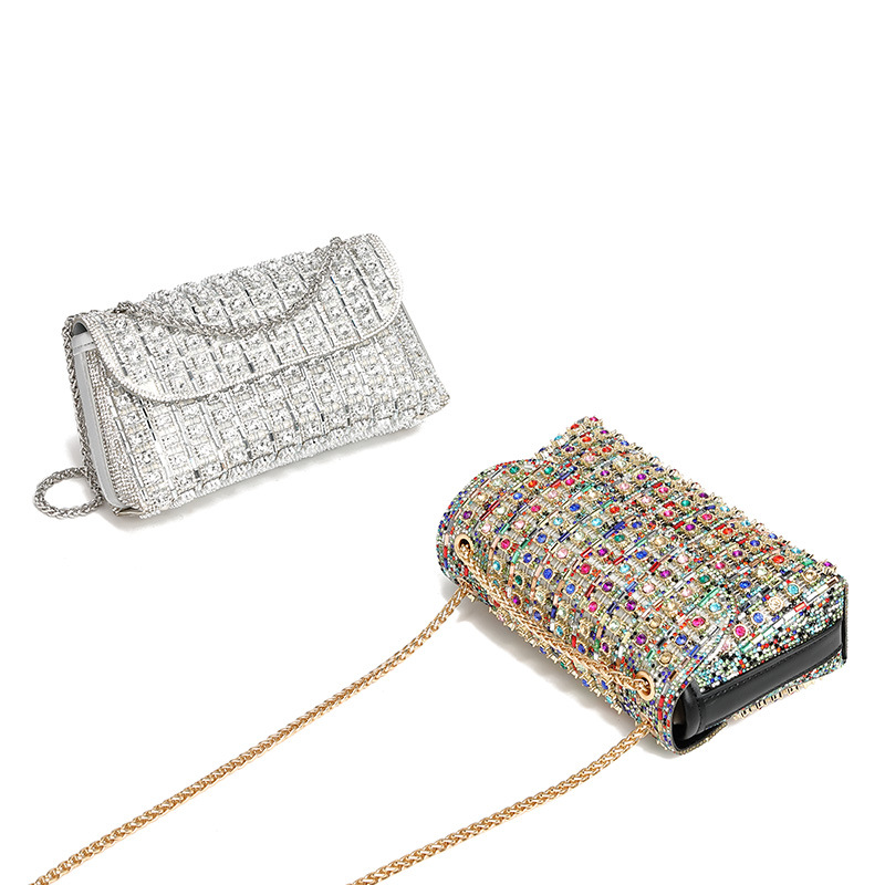 Cross-border wholesale evening bag for women 2024 model, diamond-studded chain bag with high quality, shoulder bag and crossbody bag for dropshipping