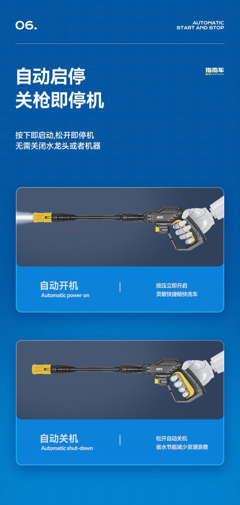 Guide Car High-Pressure Water Pump for Home Use, New Model 220V High-Power Cleaning Car Wash Gun, Super Powerful Floor Cleaner