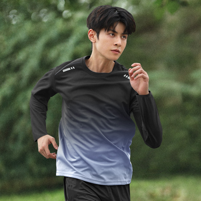 Otoño y invierno ropa de acondicionamiento de terciopelo hombre chaleco de carrera conjunto de hielo ropa de secado rápido primavera y verano entrenamiento deportivo camiseta de manga larga