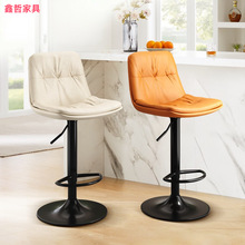 吧台椅现代简约轻奢铁艺高脚凳子家用吧椅酒吧椅子靠背高凳子吧凳