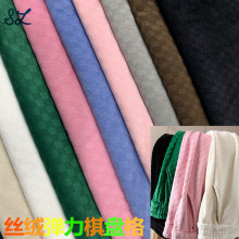 经编天鹅绒丽丝绒提花弹力棋盘格绒布女装外套阔腿裤面料服装