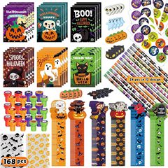 Cross-border Halloween stationery set DIY children's pumpkin ruler skeleton notebook Halloween gift set