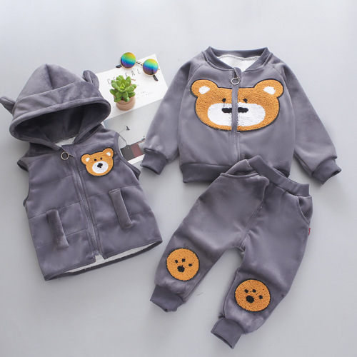 Children's clothing new autumn set for girls three-piece set children's autumn clothes autumn style boys set foreign trade distribution