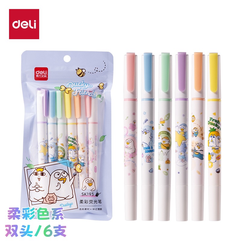1 box of highlighter-fluorescent 6 colors/6 pieces★[Deli SK193]