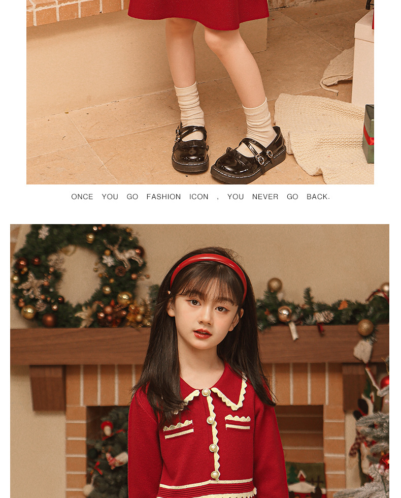 Robe de princesse en laine tricotée pour filles, parfum de noël, doux, automne et hiver_voghion.com