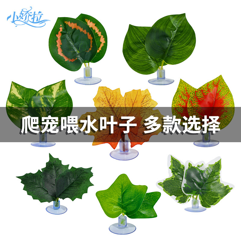 Nomo, varios tipos de hojas decorativas para paisajismo, plantas artificiales, hojas para alimentar reptiles como lagartos, camaleones y serpientes, con ventosas