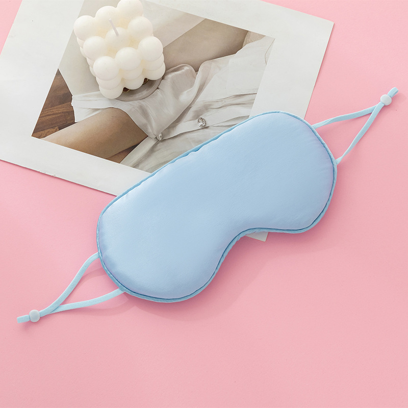 Transfronterizo 16mm orejas colgantes de seda doble cara dormir máscaras de ojos de seda viajar logotipo de impresión al por mayor