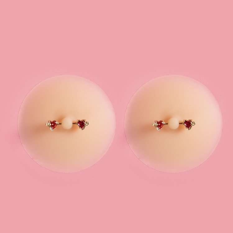 오렌지 사랑 유방 반지 젖꼭지 스티커