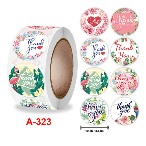 Spool wholesale thank you floral seal envelope decoration self-adhesive sticker labels