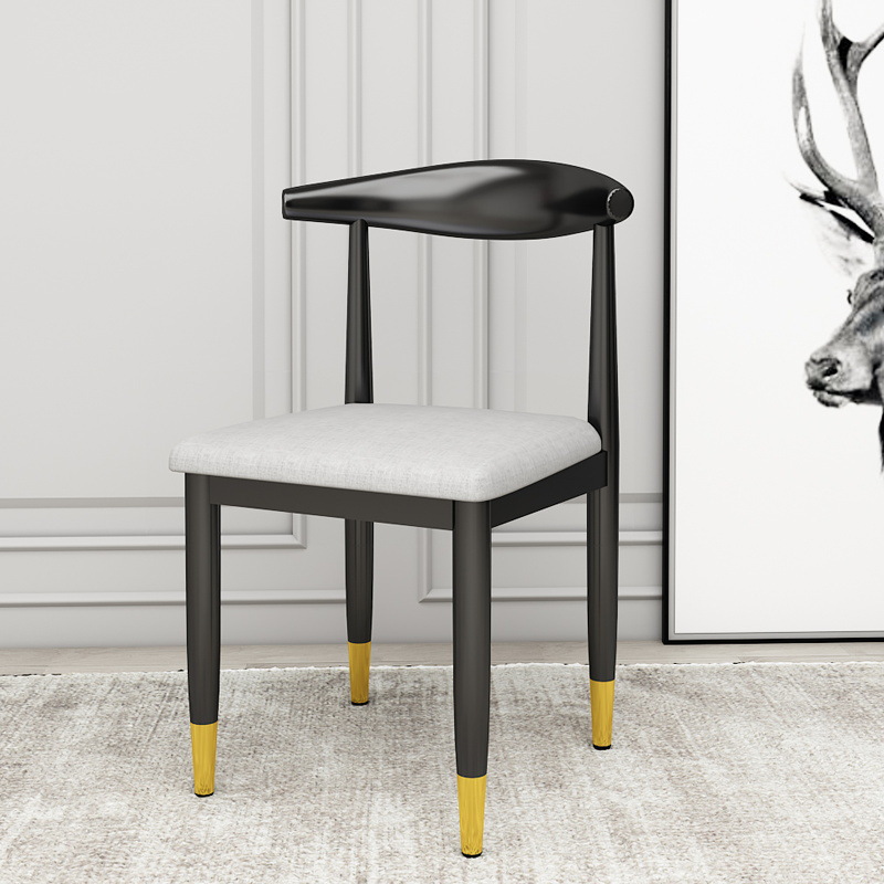 Mesa de comedor silla de lujo ligera silla de cuerno casera respaldo escritorio para aprender maquillaje simple silla de negociación especial de restaurante moderno