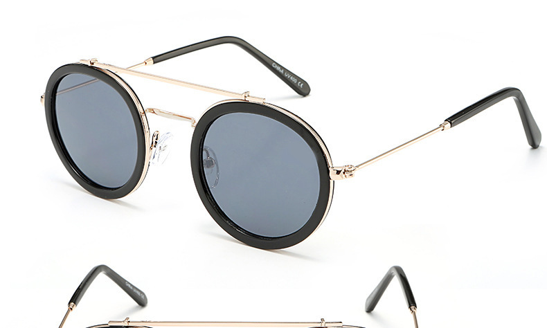 2023 neue Mode runde Rahmen Brille Männer und Frauen Retro koreanische Sonnenbrille Anti-Ultraviolett UV400 – Detail 9